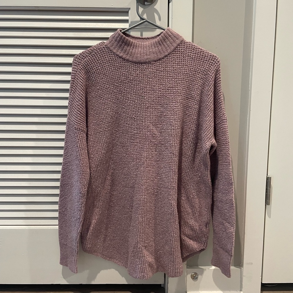 American Eagle Knit Mock-Neck Sweater, Light Purple, size M